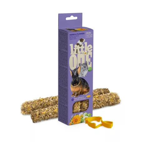 Little One dupla rúd tengerimalacnak nyúlnak és csincsillának gyógynövényekkel és virágokkal 2х55 g