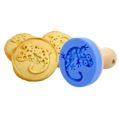 BlueBug | Keksznyomó gekkó mintával - fa-szilikon