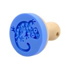 BlueBug | Keksznyomó gekkó mintával - fa-szilikon