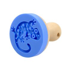 BlueBug | Keksznyomó gekkó mintával - fa-szilikon