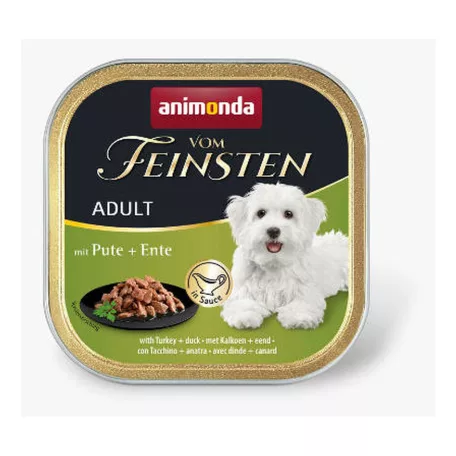 Animonda | Vom Feinsten Adult | pulyka és kacsa szószos alutálcás nedves eledel felnőtt kutyáknak – 150 g