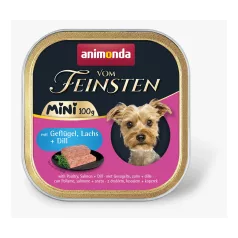   Animonda | Vom Feinsten Adult Mini | baromfi, lazac és kapor alutálcás nedves eledel felnőtt kutyáknak – 100 g
