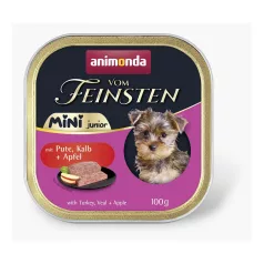   Animonda | Vom Feinsten Junior Mini | pulyka, borjú és alma alutálcás nedves eledel kölyökkutyáknak – 100 g