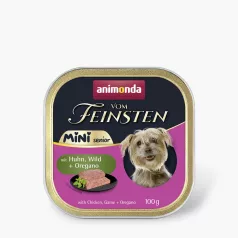   Animonda | Vom Feinsten Senior | Csirke, őzhús és oregánó ízesítésű pástétom idős kutyák részére – 100 g