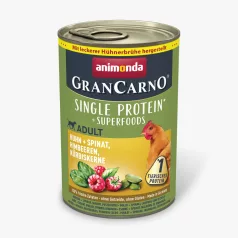   Animonda | GranCarno Superfoods - Felnőtt kutya eledel Csirkével, spenóttal, málnával és tökmaggal - 400 g