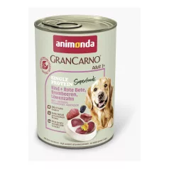   Animonda | GranCarno Adult Superfood | marha, cékla, szeder és pitypang konzerv felnőtt kutyáknak – 400 g