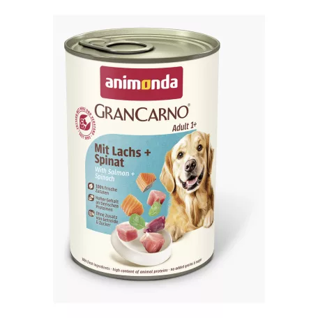 Animonda | GranCarno Adult | lazac és spenót nedves eledel felnőtt kutyáknak – 400 g