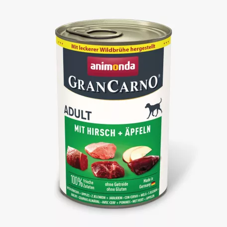 Animonda | GranCarno beef + deer with apple Adult (marha, szarvas+alma) konzerv felnőtt kutyák részére - 400g