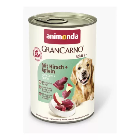 Animonda | GranCarno Adult | marha, szarvas és alma konzerv felnőtt kutyáknak – 400 g