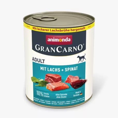 Animonda | GranCarno salmon + spinach Adult (lazac, spenót) konzerv - Felnőtt kutyák részére - 800g