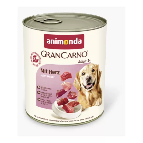 Animonda | GranCarno Adult | sertés és szív konzerv felnőtt kutyáknak – 800 g