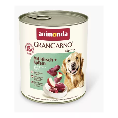 Animonda | GranCarno Adult | sertés, szarvas és alma konzerv felnőtt kutyáknak – 800 g