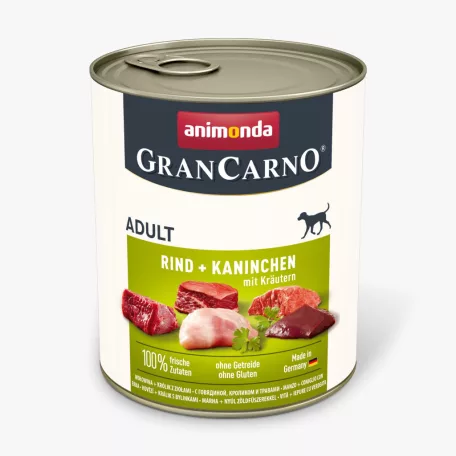 Animonda |GranCarno Adult (nyúl,gyógynövény) konzerv - Felnőtt kutyák részére - 800g