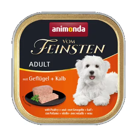 Animonda | Vom Feinsten Adult | baromfi és borjú alutálcás nedves eledel felnőtt kutyáknak – 150 g