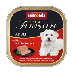   Animonda | Vom Feinsten Adult | marha és pulykaszív alutálcás nedves eledel felnőtt kutyáknak – 150 g
