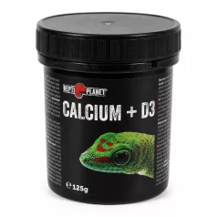   Repti Planet | Calcium + D3 | Kalcium és D3-vitamin tartalmú étrendkiegészítő por hüllők számára – 125 g