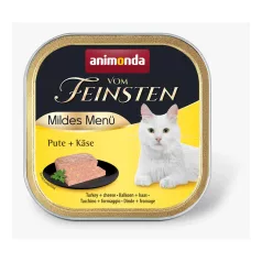   Animonda | Vom Feinsten Adult | pulyka és sajt alutálcás nedves eledel felnőtt macskáknak – 100 g