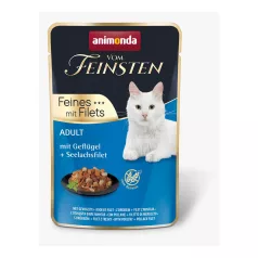   Animonda | Vom Feinsten Feines Filets | szárnyas és tengeri lazacfilé alutasakos nedves eledel felnőtt macskáknak – 85 g