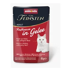   Animonda | Vom Feinsten Adult Raffinesse in Jelly | csirke és marha zselés alutasakos nedves eledel felnőtt macskáknak – 85 g