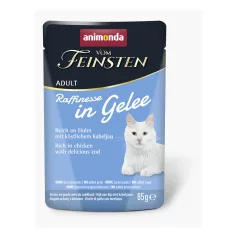   Animonda | Vom Feinsten Adult Raffinesse in Jelly | csirke és tőkehal zselés alutasakos nedves eledel felnőtt macskáknak – 85 g