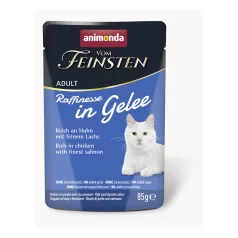   Animonda | Vom Feinsten Adult Raffinesse in Jelly | csirke és lazac zselés alutasakos nedves eledel felnőtt macskáknak – 85 g