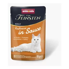   Animonda | Vom Feinsten Adult Raffinesse in Sauce | csirke és pulyka szószos alutasakos nedves eledel felnőtt macskáknak – 85 g