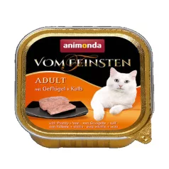   Animonda | Vom Feinsten Adult | baromfi és borjú alutálcás nedves eledel felnőtt macskáknak – 100 g