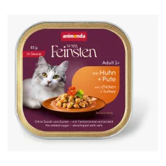   Animonda | Vom Feinsten Adult | csirke és pulyka szószos alutálcás nedves eledel felnőtt macskáknak – 85 g