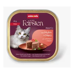   Animonda | Vom Feinsten Adult | csirke és szív pástétom jellegű alutálcás nedves eledel felnőtt macskáknak – 85 g