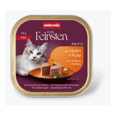   Animonda | Vom Feinsten Adult | csirke és pulyka pástétom jellegű alutálcás nedves eledel felnőtt macskáknak – 85 g