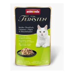   Animonda | Vom Feinsten Adult Pouch | tonhal, tintahal, alga és kagyló szószos alutasakos nedves eledel felnőtt macskáknak – 18 × 50 g