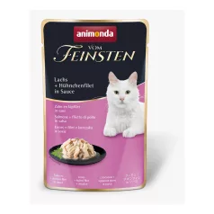   Animonda | Vom Feinsten Adult Pouch | lazac és csirkemell szószos alutasakos nedves eledel felnőtt macskáknak – 18 × 50 g
