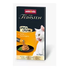   Animonda | Vom Feinsten Snack-Cream | csirke és macskafű krémes jutalomfalat felnőtt macskáknak – 6 × 15 g
