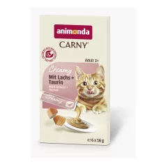   Animonda | Carny Creamy | lazac és taurin krémes jutalomfalat felnőtt macskáknak – 6 × 15 g