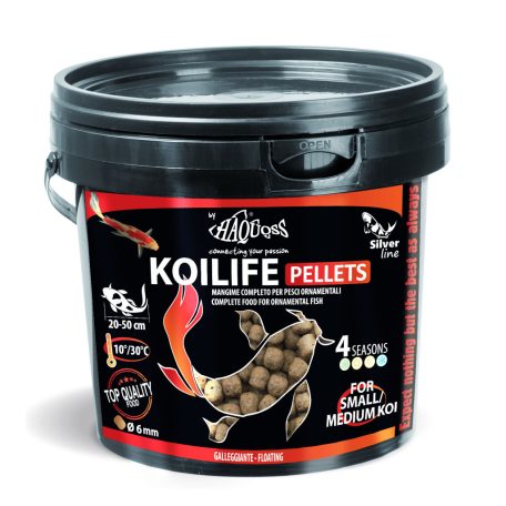 Haquoss | Koilife Pellets | Teljes értékű lebegő haltáp koi pontyok és tavi díszhalak számára – 10 L