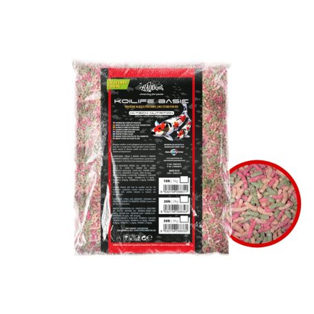 Haquoss | Koilife Basic | Teljes értékű lebegő haltáp koi pontyok és tavi díszhalak számára - 10 L