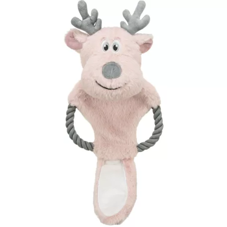 Trixie | Xmas reindeer with rope-Xmas játék Plüss szarvas kötélen - 47cm
