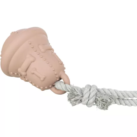 Trixie Xmas | Csengő kötélen – natúr gumi/kötél, 12 / 36 cm, bézs