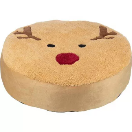 Trixie Xmas Elk kerek karácsonyi hangulatú ágy – világos barna, Ø 60 cm
