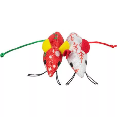 Trixie Xmas plüss egérkék (plüss, piros/fehér) macskáknak – 7 cm