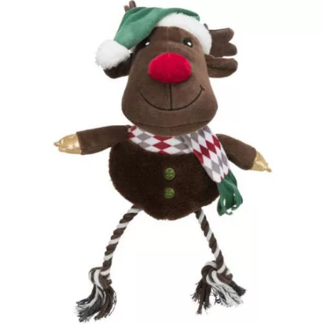 Trixie | Xmas Reindeer on rope - játék (plüss,pamut, rénszarvasfigura) kutyák részére (49cm)