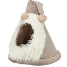 Trixie | Xmas manó sapka formájú bújó, bársony hatású bézs színben - 45x47cm