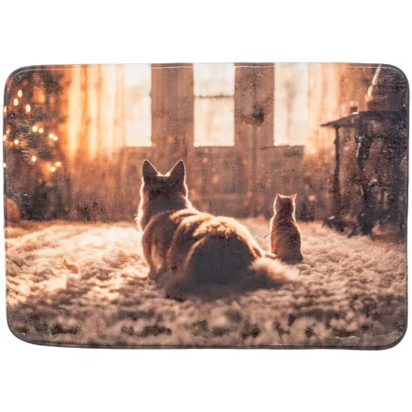 Trixie | Xmas szőnyeg cica mintával, barna - 50x40cm 