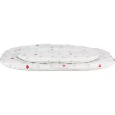   Trixie Xmas | Nivia ovális fekhely – 98 × 62 cm, szürke, karácsonyi fenyőfa mintával