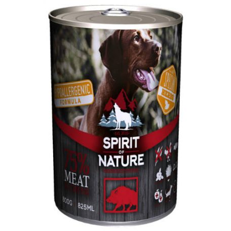 Spirit of Nature | Hypoallergenic | Felnőtt kutyáknak | Konzerv | Vaddisznó - 800 g