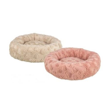 Trixie | Szívecskés kutya- és macskaágy – Hearts Bed, Ø 50 cm (pink-bézs)
