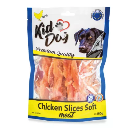 KidDog | Chicken Slices Soft meat - jutalomfalat (csirkehús) kutyák részére - 250g