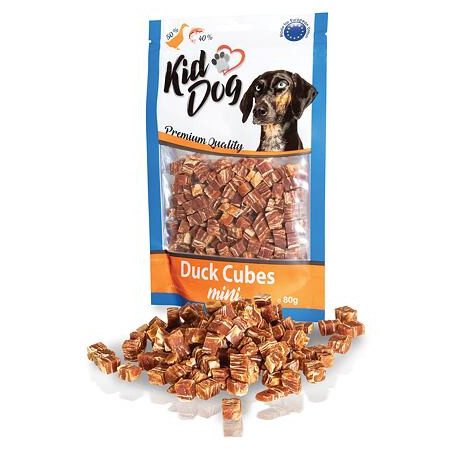 KidDog | Mini Duck Cubes | Kutyáknak | Jutalomfalat | Kacsa, tőkehal - 80 g