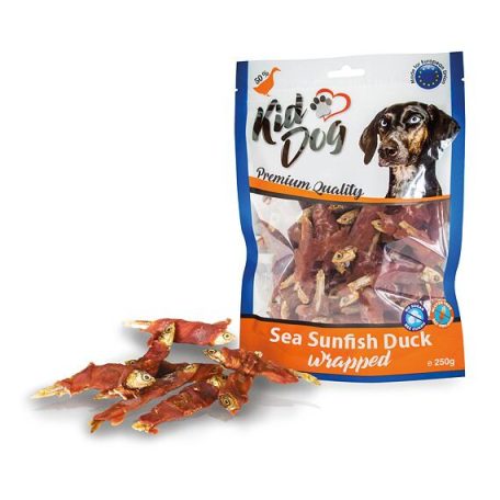 KIDDOG | Kutya jutalomfalat tengeri naphal kacsahússal bevonva - 250 g