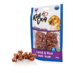   KidDog | Mini Bone | Kutyáknak | Jutalomfalat | Bárány, rizs  - 80 g
